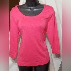 J.Jill pink women perfect pima Sweater Size M.